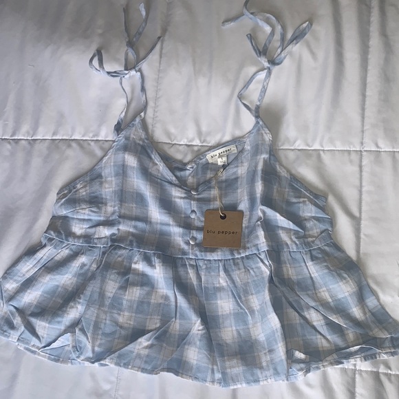Blu Pepper Tops - Blu Pepper Cropped Tank, Size L